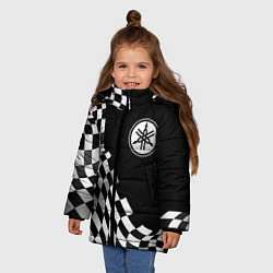 Куртка зимняя для девочки Yamaha racing flag, цвет: 3D-черный — фото 2