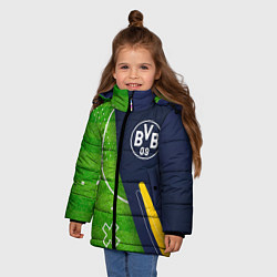 Куртка зимняя для девочки Borussia football field, цвет: 3D-черный — фото 2