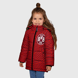 Куртка зимняя для девочки Borussia отпечатки, цвет: 3D-красный — фото 2