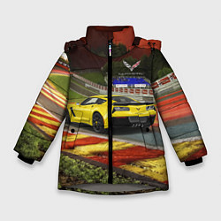 Зимняя куртка для девочки Chevrolet Corvette на гоночной трассе