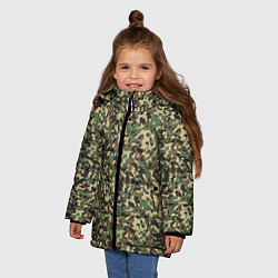 Куртка зимняя для девочки Камуфляж Woodland мелкий, цвет: 3D-красный — фото 2