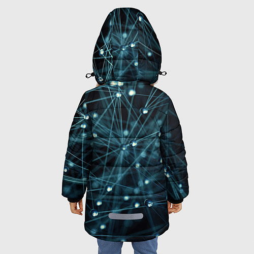 Зимняя куртка для девочки Молекулы / 3D-Светло-серый – фото 4