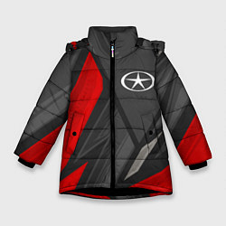 Куртка зимняя для девочки JAC sports racing, цвет: 3D-черный