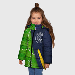 Куртка зимняя для девочки PSG football field, цвет: 3D-черный — фото 2