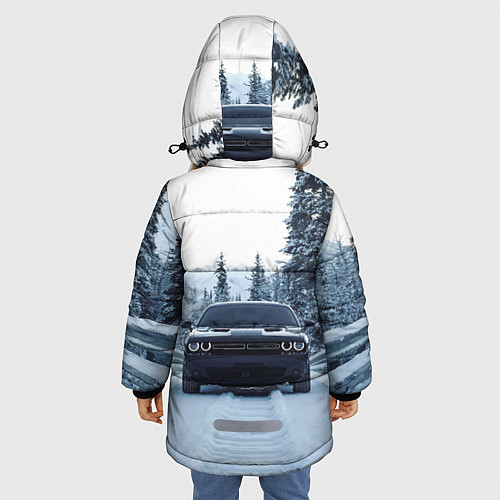 Зимняя куртка для девочки Dodge in winter forest / 3D-Красный – фото 4