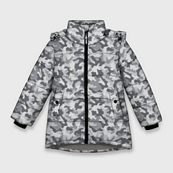 Зимняя куртка для девочки Камуфляж М-21 серый