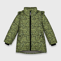 Куртка зимняя для девочки Армейская форма мелкий пиксель, цвет: 3D-светло-серый