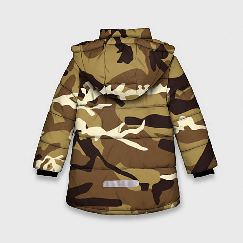 Зимняя куртка для девочки Камуфляж Woodland осень крупный / 3D-Черный – фото 2
