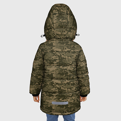 Зимняя куртка для девочки Камуфляж AOR-1 мелкий / 3D-Светло-серый – фото 4
