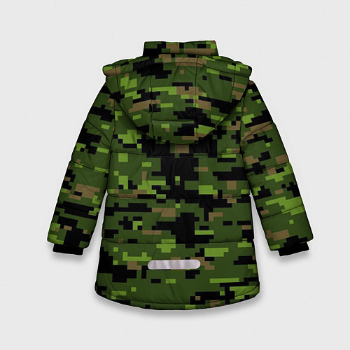 Зимняя куртка для девочки Камуфляж лесной пиксель / 3D-Черный – фото 2