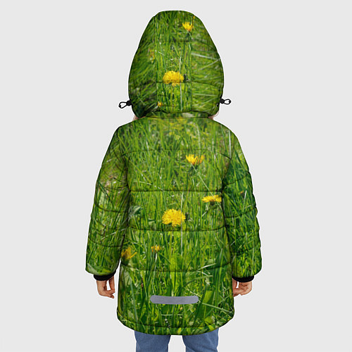 Зимняя куртка для девочки Солнечные одуванчики / 3D-Светло-серый – фото 4