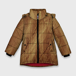 Зимняя куртка для девочки Деревянная текстура