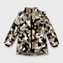 Куртка зимняя для девочки Камуфляж Open Terrain, цвет: 3D-светло-серый
