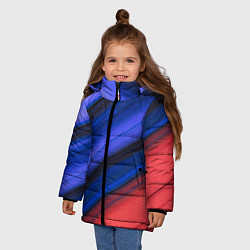 Куртка зимняя для девочки Синий и красный песок, цвет: 3D-светло-серый — фото 2