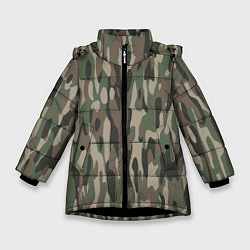 Куртка зимняя для девочки Камуфляж ВСР-93 вертикалка, цвет: 3D-черный