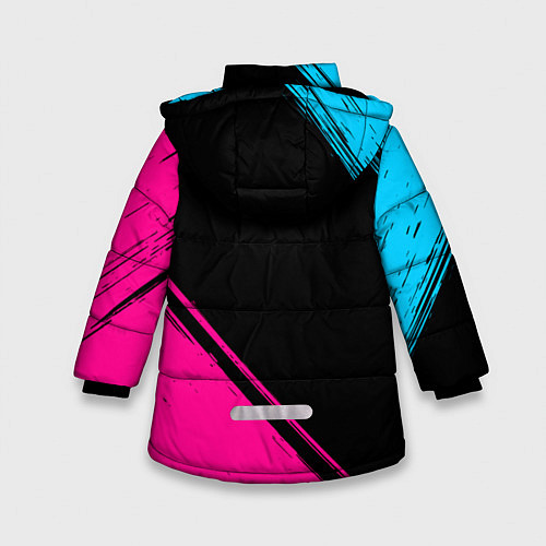 Зимняя куртка для девочки Hoffenheim - neon gradient: надпись, символ / 3D-Черный – фото 2