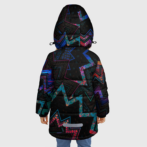 Зимняя куртка для девочки Этнический Узор / 3D-Красный – фото 4