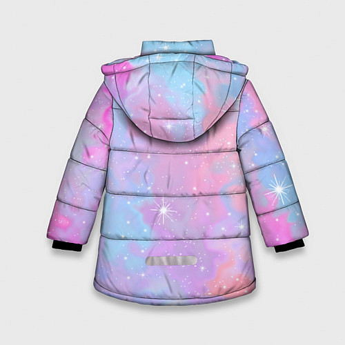 Зимняя куртка для девочки Pink starry sky / 3D-Светло-серый – фото 2