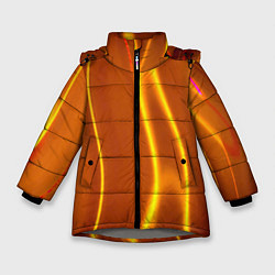 Куртка зимняя для девочки Пламенная абстракция, цвет: 3D-светло-серый