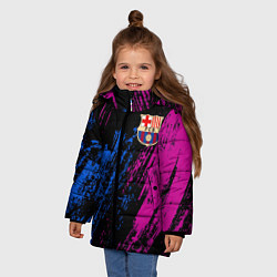 Куртка зимняя для девочки Фк барса, цвет: 3D-черный — фото 2