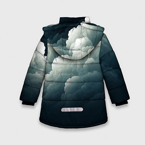 Зимняя куртка для девочки Темные тучи - иллюстрация / 3D-Черный – фото 2