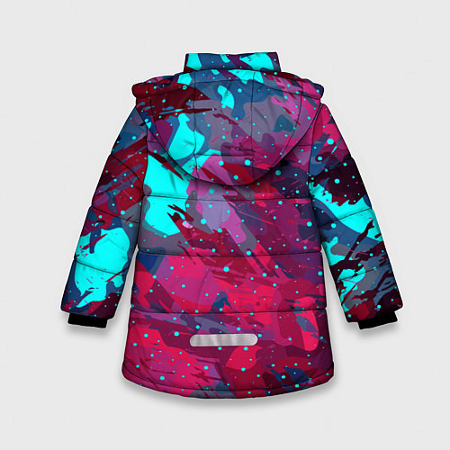 Зимняя куртка для девочки Смешанные краски / 3D-Черный – фото 2