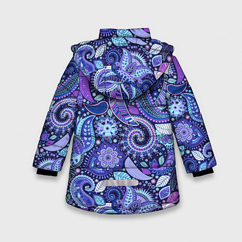 Зимняя куртка для девочки Flower patterns / 3D-Светло-серый – фото 2