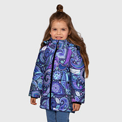 Куртка зимняя для девочки Flower patterns, цвет: 3D-светло-серый — фото 2