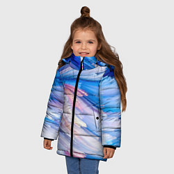 Куртка зимняя для девочки Красочные линии, цвет: 3D-светло-серый — фото 2