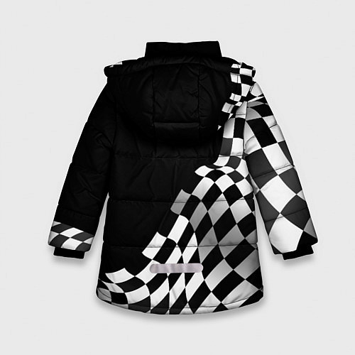 Зимняя куртка для девочки Volkswagen racing flag / 3D-Черный – фото 2