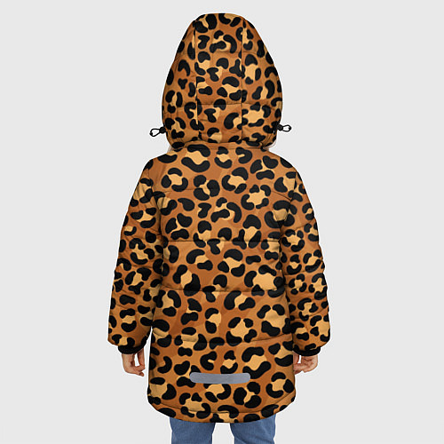 Зимняя куртка для девочки Леопардовый цвет / 3D-Светло-серый – фото 4