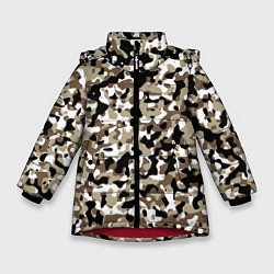 Зимняя куртка для девочки Камуфляж зимний лес - мелкий