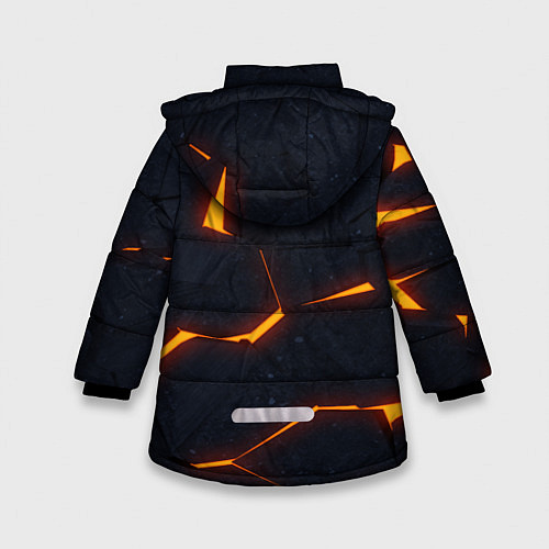 Зимняя куртка для девочки Неоновые плиты в разломе / 3D-Черный – фото 2