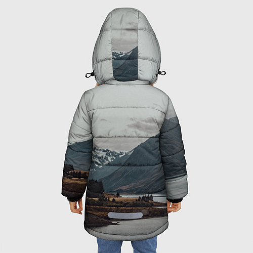 Зимняя куртка для девочки Островoк на озере / 3D-Светло-серый – фото 4