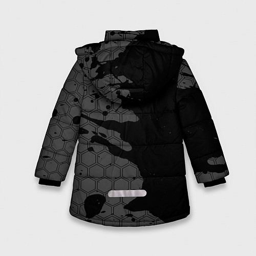 Зимняя куртка для девочки Metro Exodus glitch на темном фоне: по-вертикали / 3D-Черный – фото 2