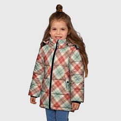 Куртка зимняя для девочки Салатовый узор в клетку, цвет: 3D-светло-серый — фото 2