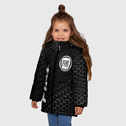 Куртка зимняя для девочки Fiat карбоновый фон, цвет: 3D-черный — фото 2