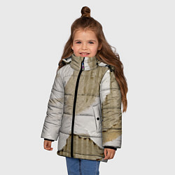 Куртка зимняя для девочки Рваный гофрированный картон - Milano, цвет: 3D-светло-серый — фото 2
