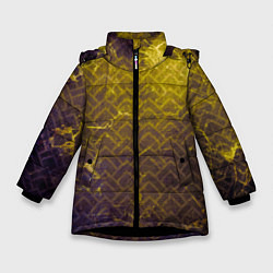 Куртка зимняя для девочки Текстура - Old wall, цвет: 3D-черный
