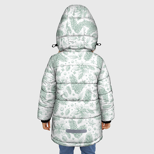 Зимняя куртка для девочки Шишки и веточки - Новый год / 3D-Красный – фото 4