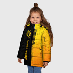 Куртка зимняя для девочки Borussia - gold gradient: по-вертикали, цвет: 3D-черный — фото 2