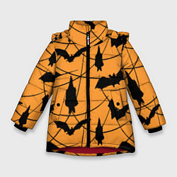 Куртка зимняя для девочки Только летучие мыши, цвет: 3D-красный