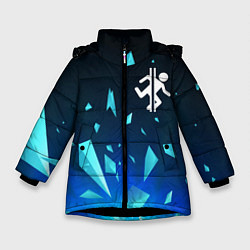 Куртка зимняя для девочки Portal взрыв частиц, цвет: 3D-черный