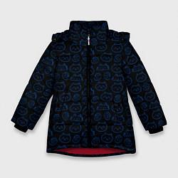 Куртка зимняя для девочки Мультяшные мордочки, цвет: 3D-красный