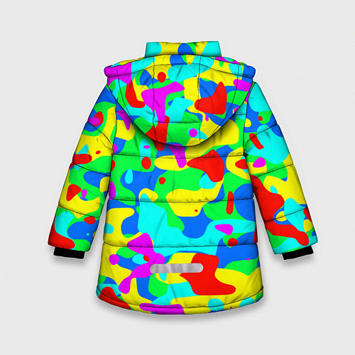 Зимняя куртка для девочки Форма маляра - кляксы / 3D-Светло-серый – фото 2