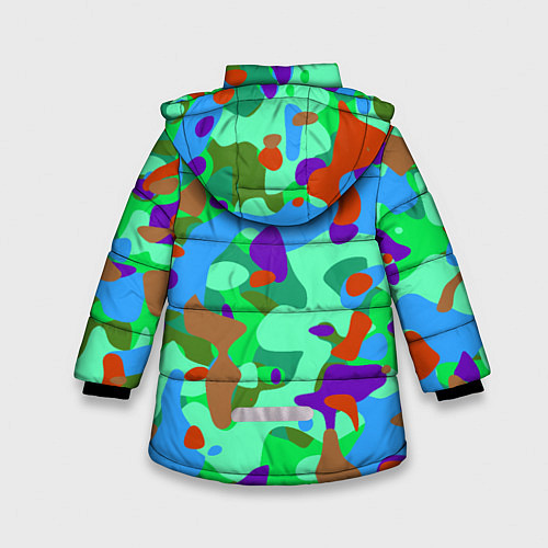 Зимняя куртка для девочки Абстракция цвета / 3D-Черный – фото 2