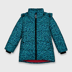 Куртка зимняя для девочки Водяные волны - паттерн, цвет: 3D-красный