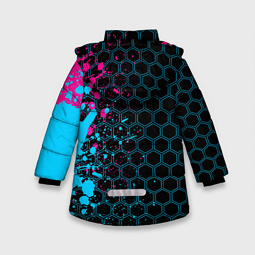 Зимняя куртка для девочки Elden Ring - neon gradient: по-вертикали / 3D-Черный – фото 2
