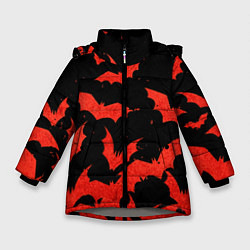 Зимняя куртка для девочки Летучие мыши красные