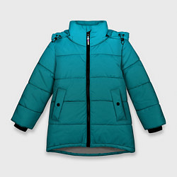 Зимняя куртка для девочки Градиент бирюзовый
